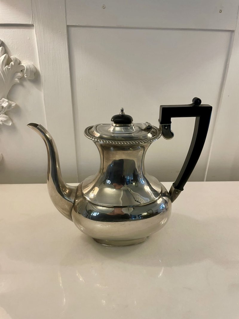 Antique Edwardian Quality Silver Plated Three Part Tea Set - Image 7